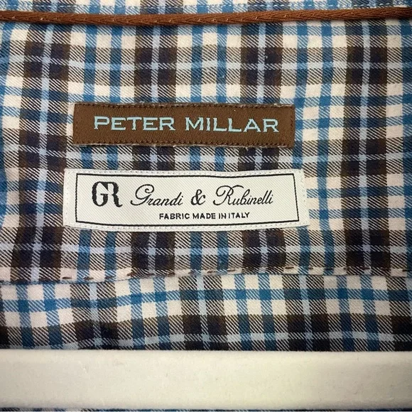 3 for $30 | Peter Millar Grandi & Rubinelli Blue Plaid Button Up Shirt - Picture 8 of 13